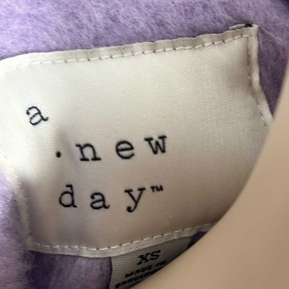 Women's 2 Button Jacket A New Day (K833K2) Pink Faux fur Warm Pockets - Picture 5 of 6